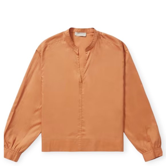 Everlane The Silky Cotton Split-Neck Blouse in 0 | 100% Cotton | Spring | Office - Picture 2 of 15